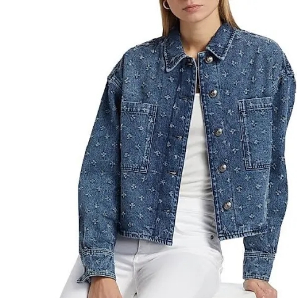 NWT rag & bone Distressed Blue Denim Jacket